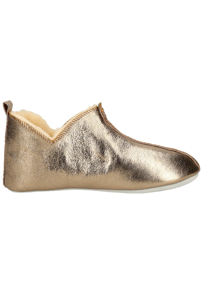 Shepherd Hausschuhe Leder Gold Warmfutter - surf4shoes