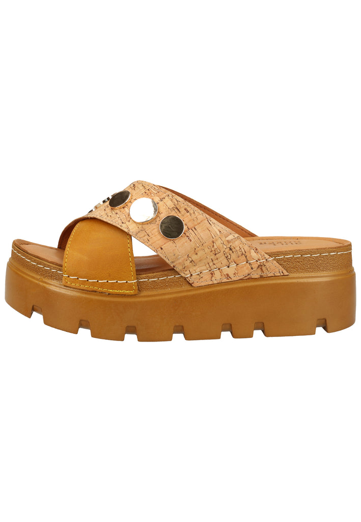 Bullboxer Pantoletten Leder Gelb - surf4shoes