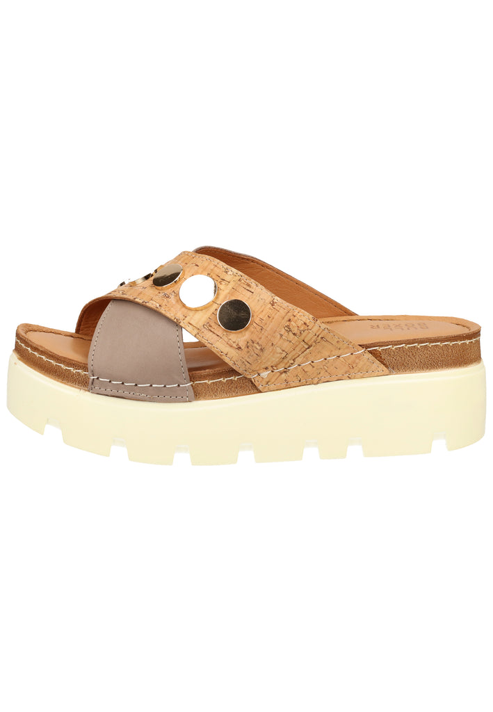 Bullboxer Pantoletten Leder Taupe - surf4shoes