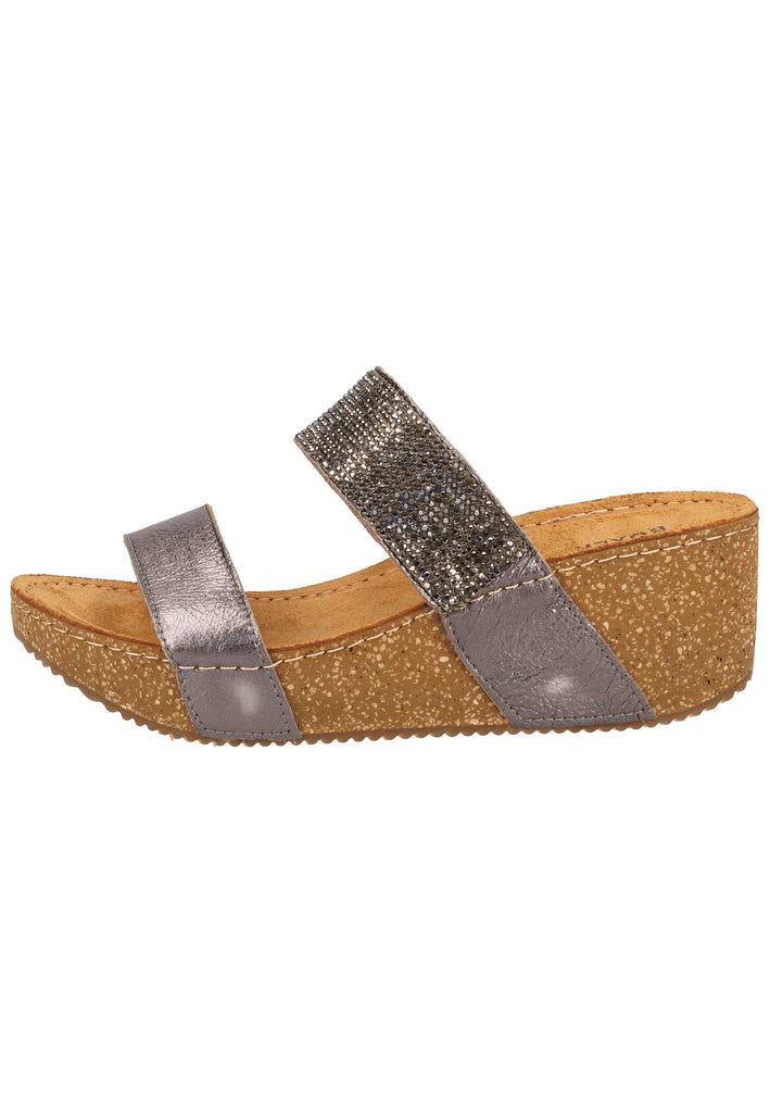 Bullboxer Pantoletten Leder Silber - surf4shoes