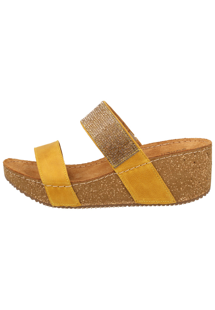 Bullboxer Pantoletten Leder Gelb - surf4shoes