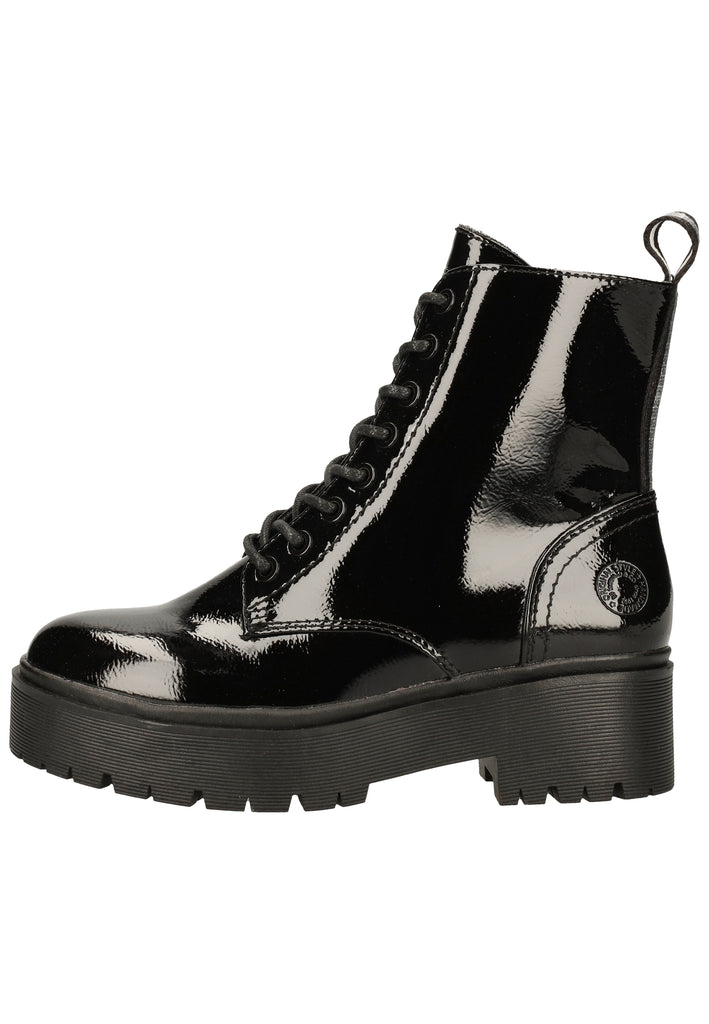 Bullboxer Stiefelette Lederimitat Schwarz Lack - surf4shoes
