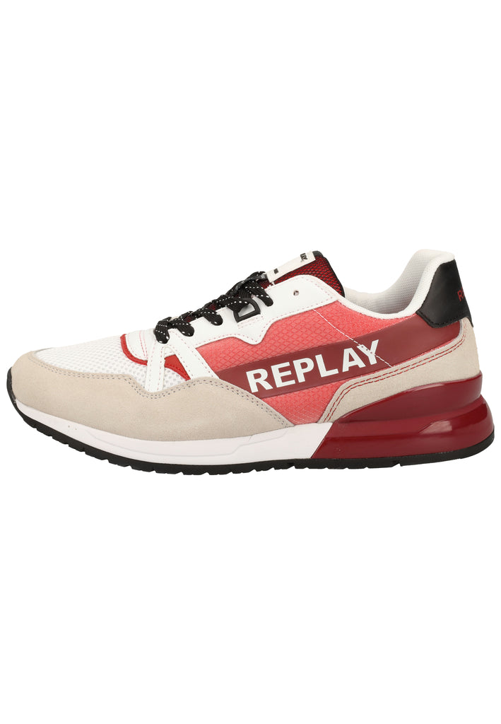 Replay Sneaker Veloursleder/Textil Weiß/Rot - surf4shoes