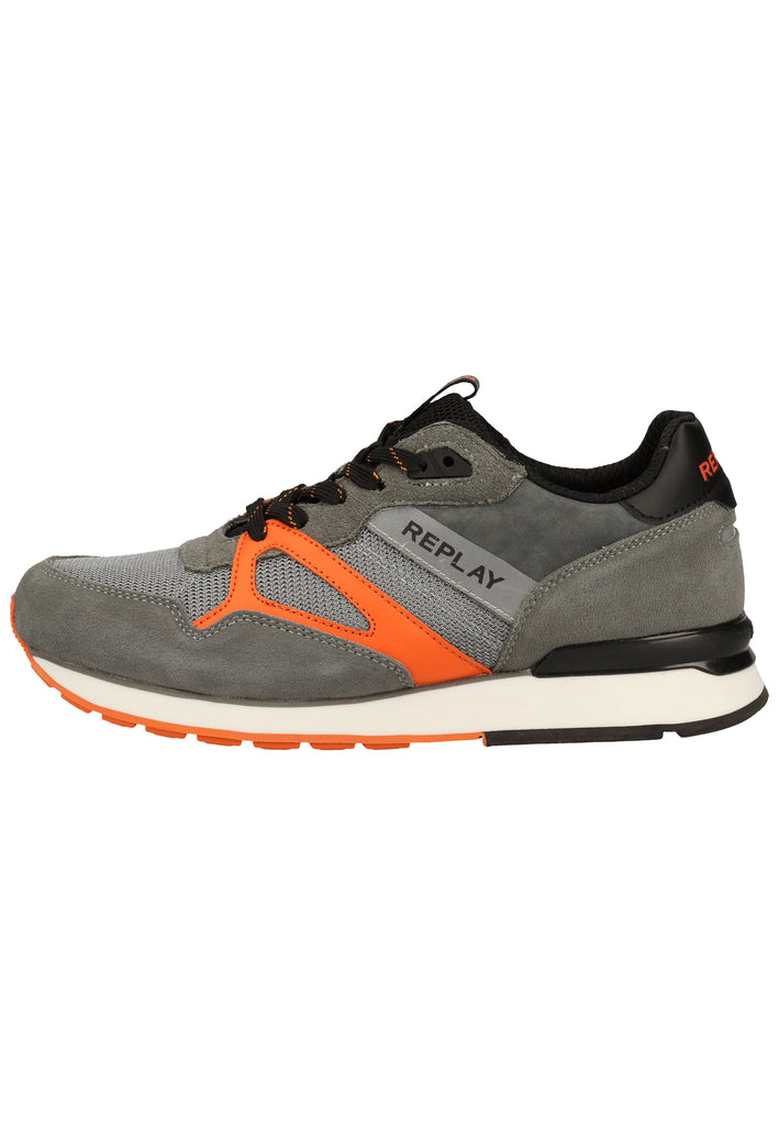 Replay Sneaker Veloursleder/Textil Grau/Orange - surf4shoes