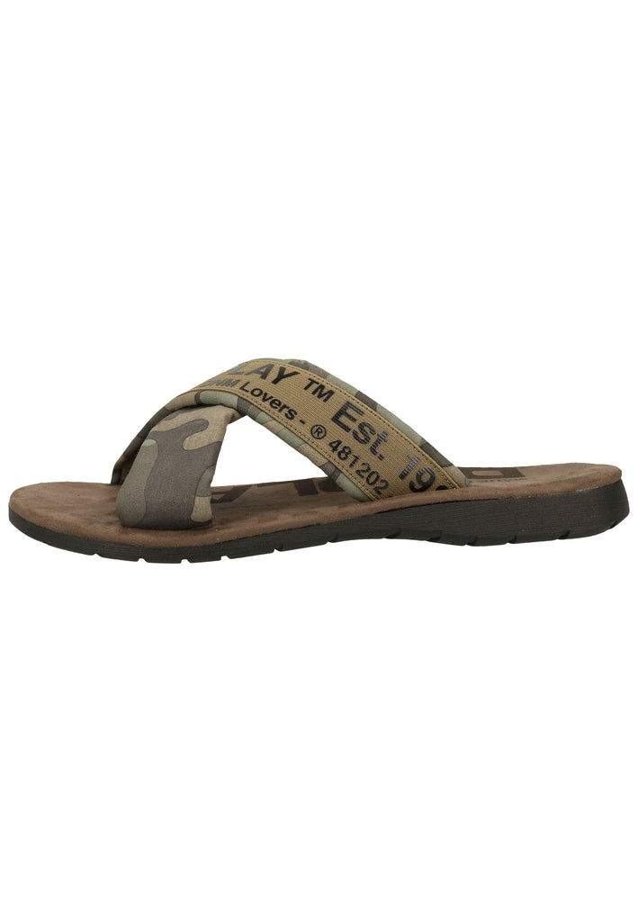 Replay Pantoletten Textil Grün - surf4shoes