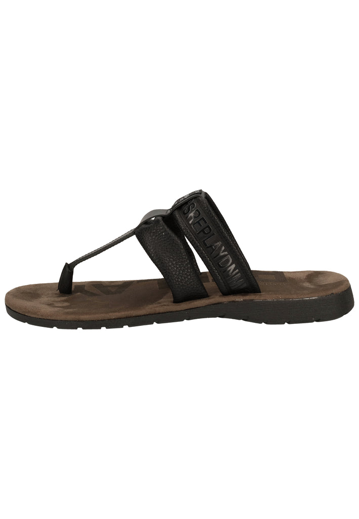 Replay Pantoletten Leder/Synthetik Schwarz - surf4shoes