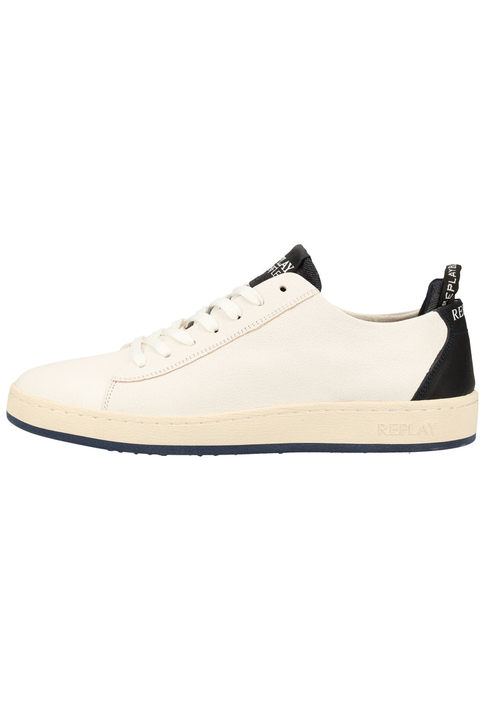 Replay Sneaker Leder Weiß/Blau - surf4shoes