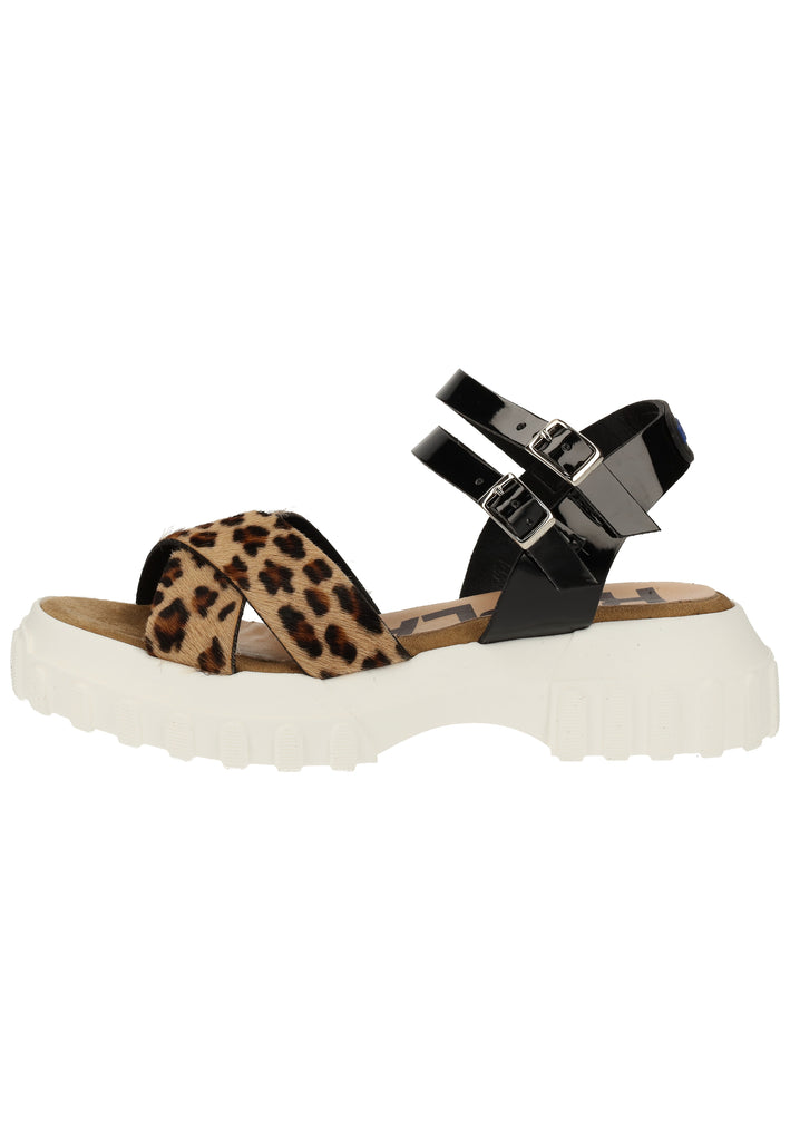 Replay Sandalen Leder/Synthetik Schwarz/Beige - surf4shoes