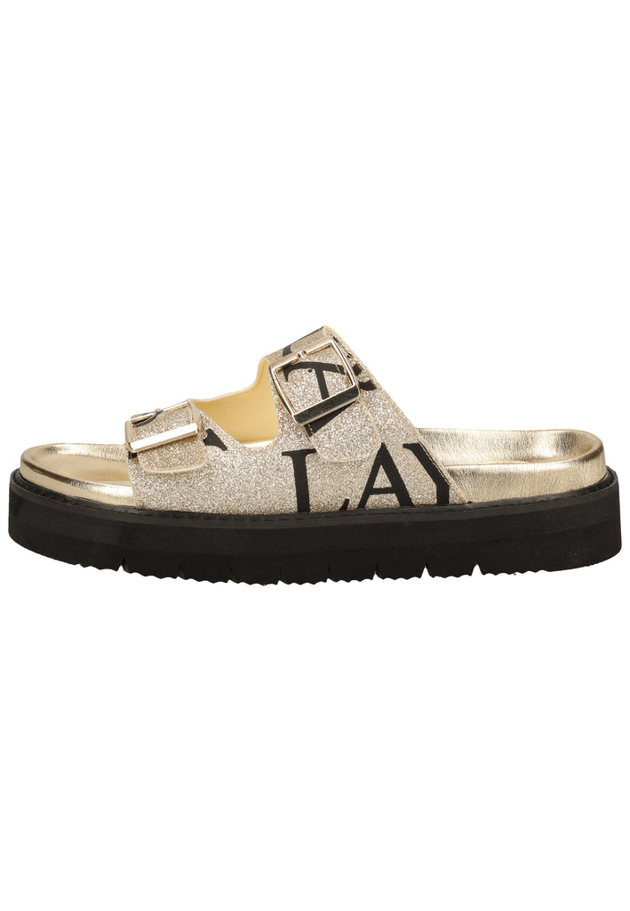 Replay Pantoletten Lederimitat Platin - surf4shoes
