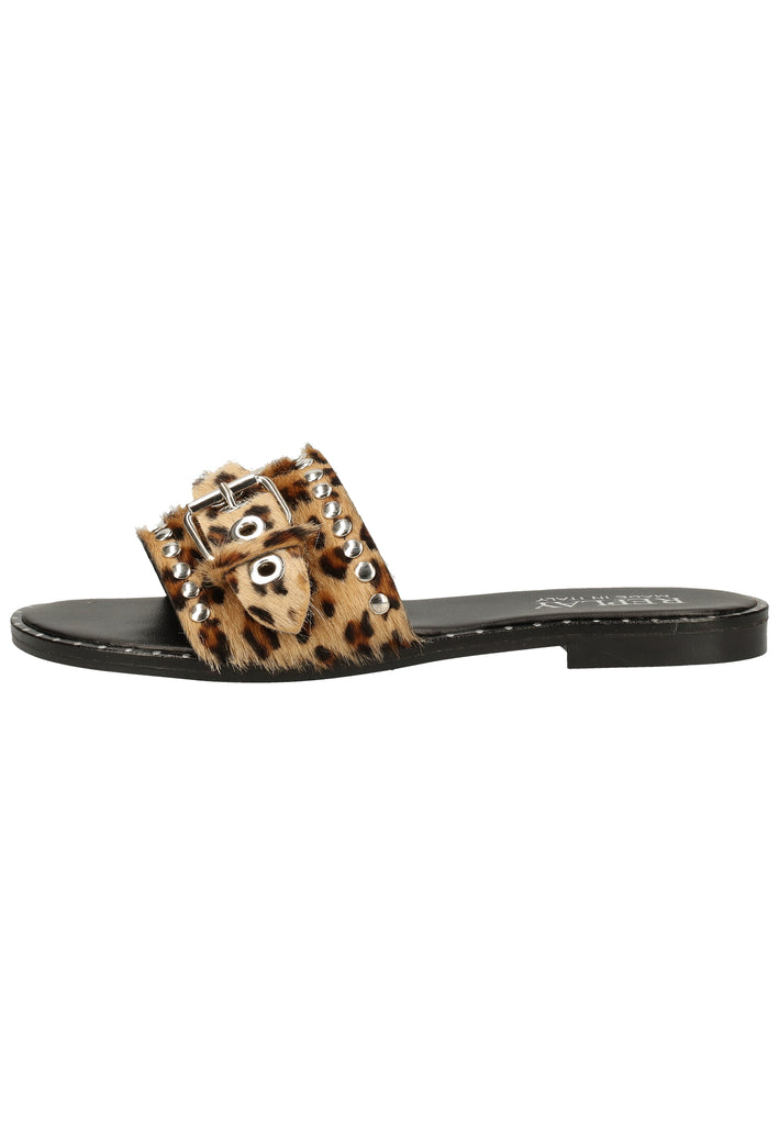 Replay Pantoletten Leder Leopard - surf4shoes