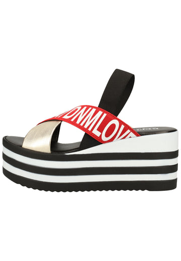 Replay Sandalen Lederimitat/Textil Gold/Rot - surf4shoes