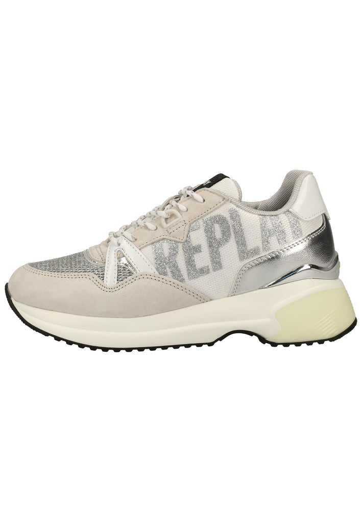 Replay Sneaker Veloursleder/Textil Weiß/Silber - surf4shoes