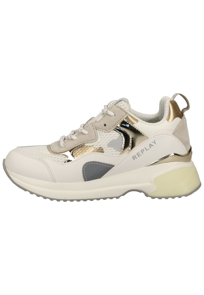 Replay Sneaker Lederimitat/Textil Weiß/Grau - surf4shoes
