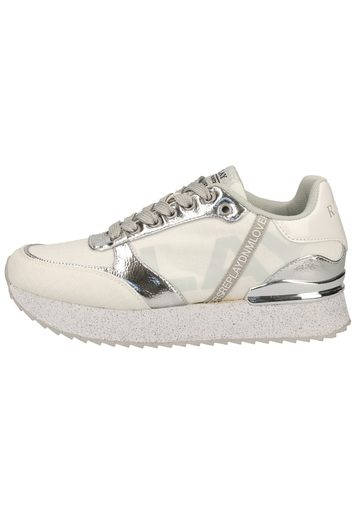 Replay Sneaker Lederimitat/Textil Weiß/Silber - surf4shoes