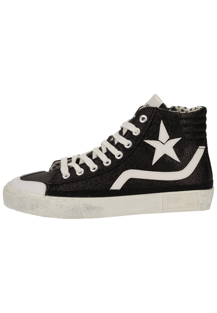 Replay Sneaker Leder/Textil Schwarz - surf4shoes
