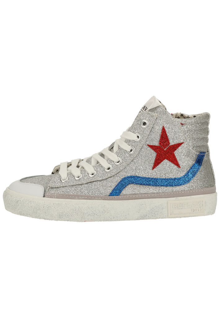 Replay Sneaker Lederimitat/Textil Silber - surf4shoes