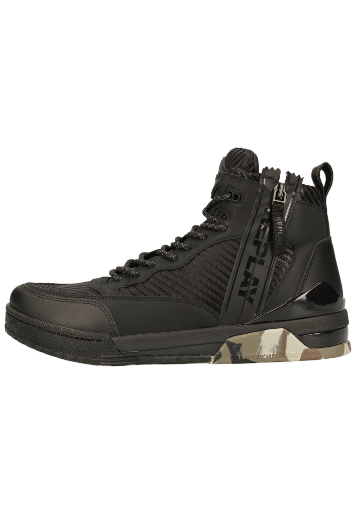 Replay Sneaker Leder/Textil Schwarz - surf4shoes
