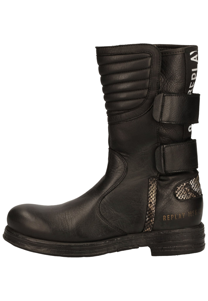 Replay Stiefel Leder Schwarz - surf4shoes