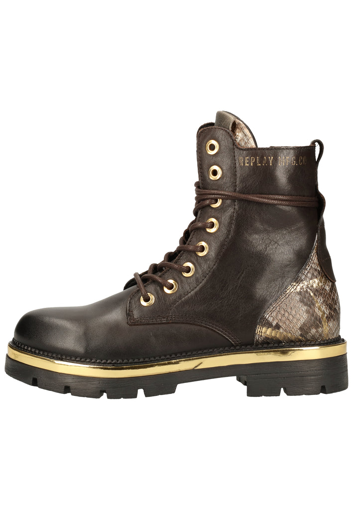 Replay Stiefelette Leder Braun/Gold - surf4shoes