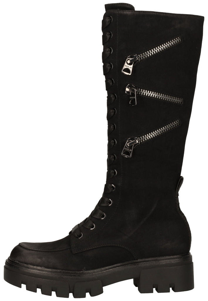 Replay Stiefel Lederimitat Schwarz - surf4shoes