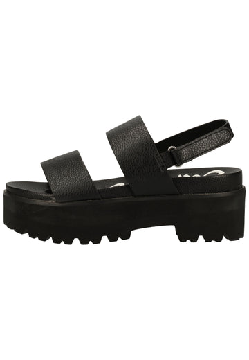 Buffalo Sandalen Lederimitat Schwarz - surf4shoes
