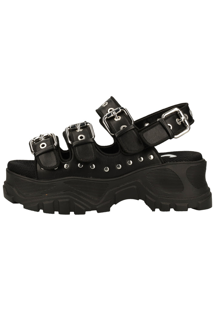 Buffalo Sandalen Lederimitat Schwarz - surf4shoes