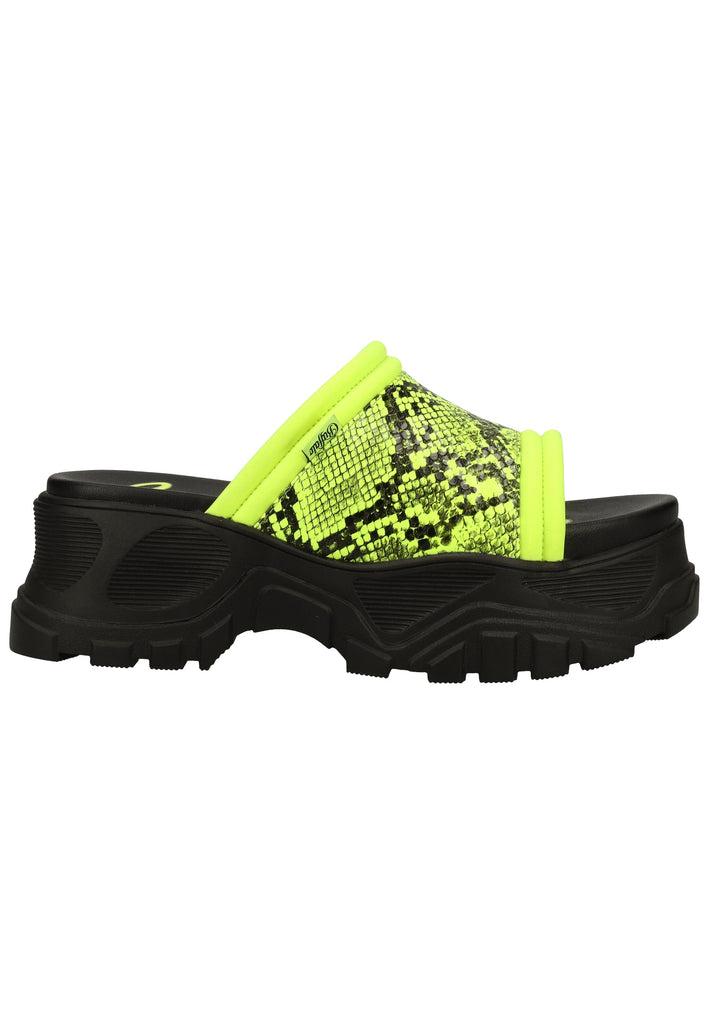 Buffalo Pantoletten Lederimitat Grün - surf4shoes