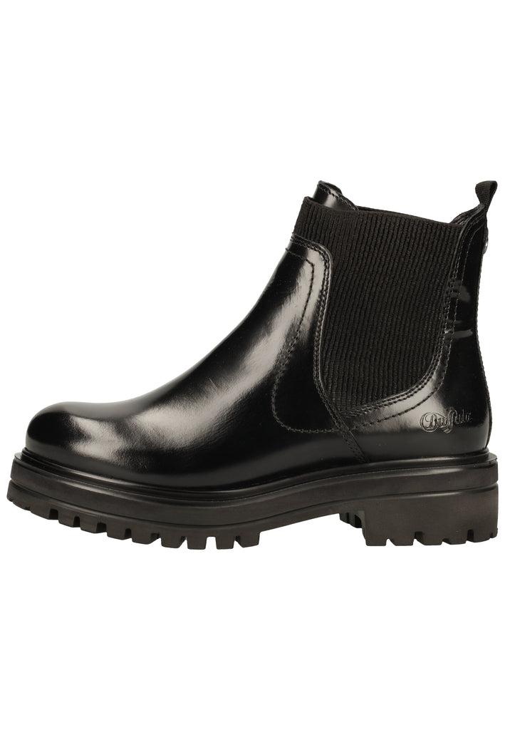 Buffalo Stiefelette Leder/Textil Schwarz Lack - surf4shoes