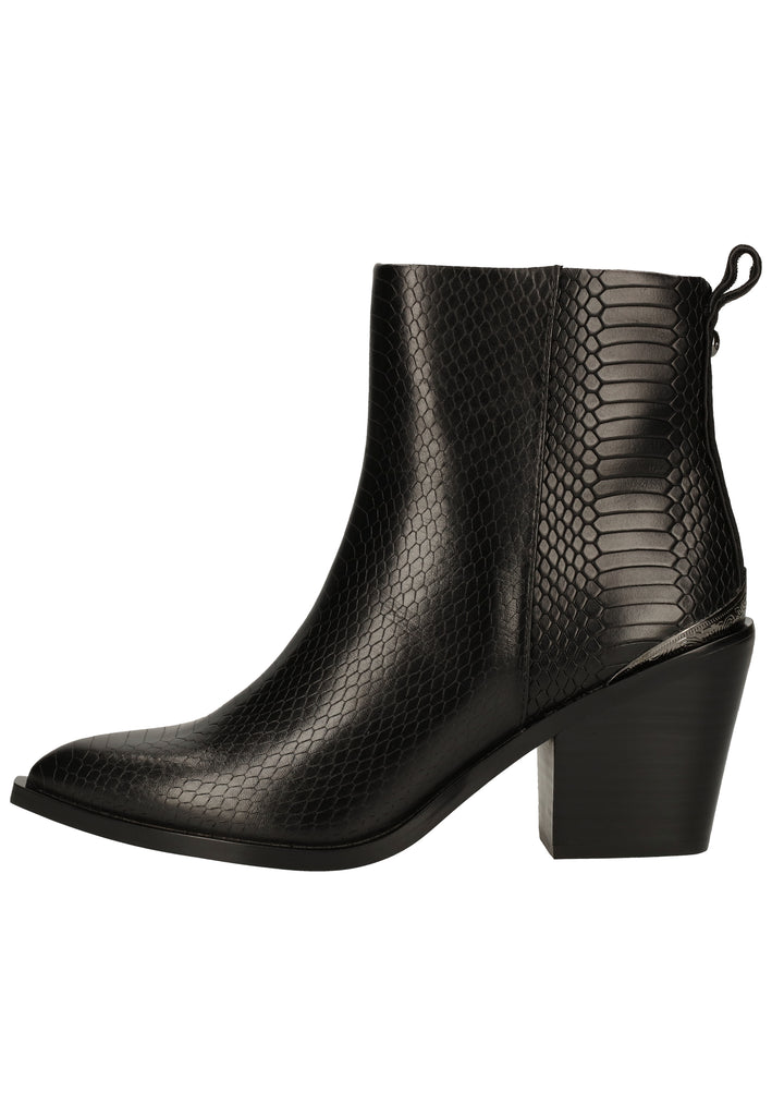 Buffalo Stiefelette Leder Struktur Schwarz - surf4shoes