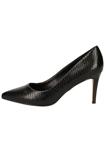 Buffalo Pumps Lederimitat Struktur Schwarz - surf4shoes
