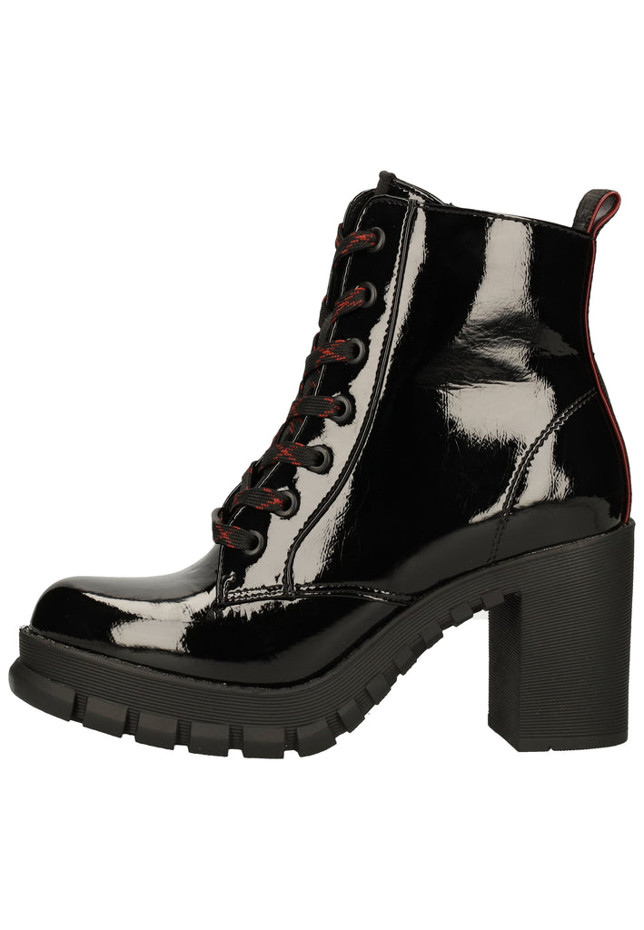 Buffalo Stiefelette Lederimitat Schwarz Lack - surf4shoes