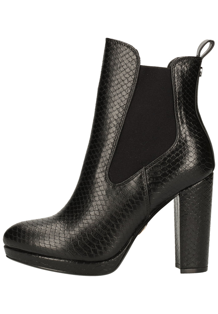 Buffalo Stiefelette Lederimitat/Textil Struktur Schwarz - surf4shoes