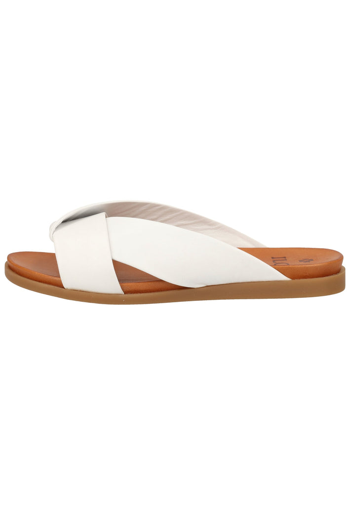 ILC Pantoletten Leder Weiß/Braun - surf4shoes