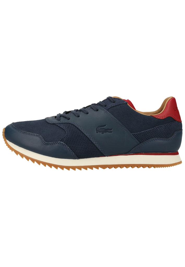 Lacoste Sneaker Leder Navy/Rot - surf4shoes
