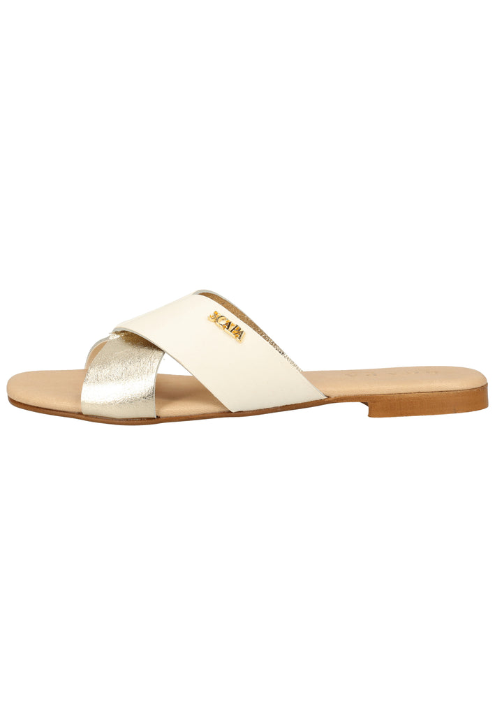 Scapa Pantoletten Leder Gelb - surf4shoes