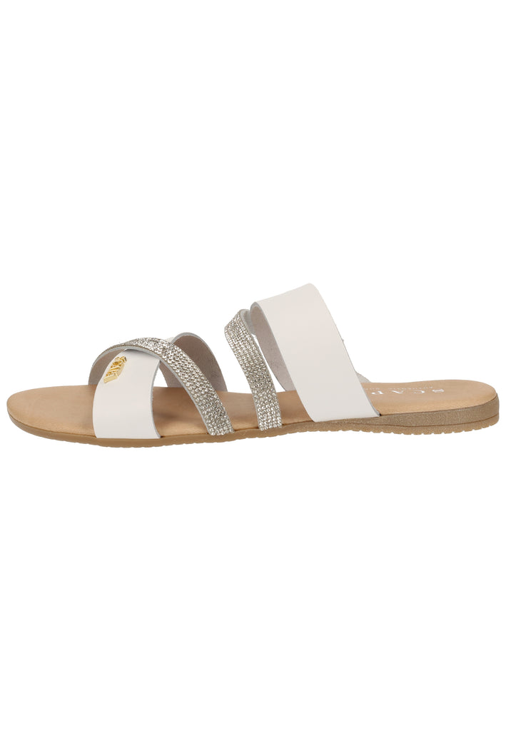 Scapa Pantoletten Lederimitat Weiß - surf4shoes