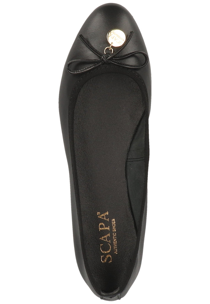 Scapa Ballerinas Leder Schwarz - surf4shoes