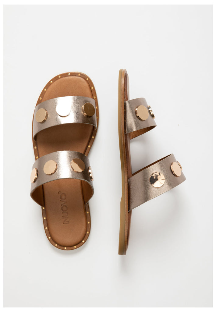 Inuovo Pantoletten Leder Pewter - surf4shoes