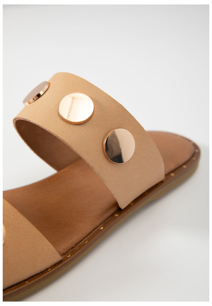 Inuovo Pantoletten Leder Hellbraun - surf4shoes