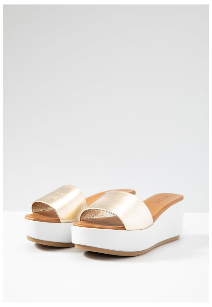 Inuovo Pantoletten Leder Gold - surf4shoes