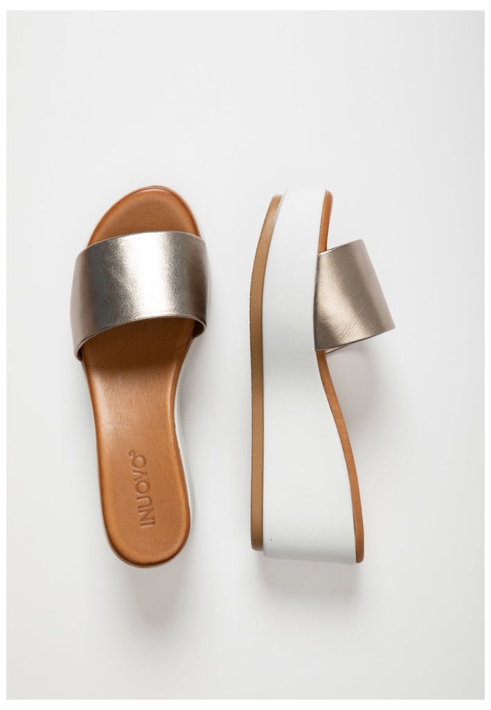 Inuovo Pantoletten Leder Pewter - surf4shoes