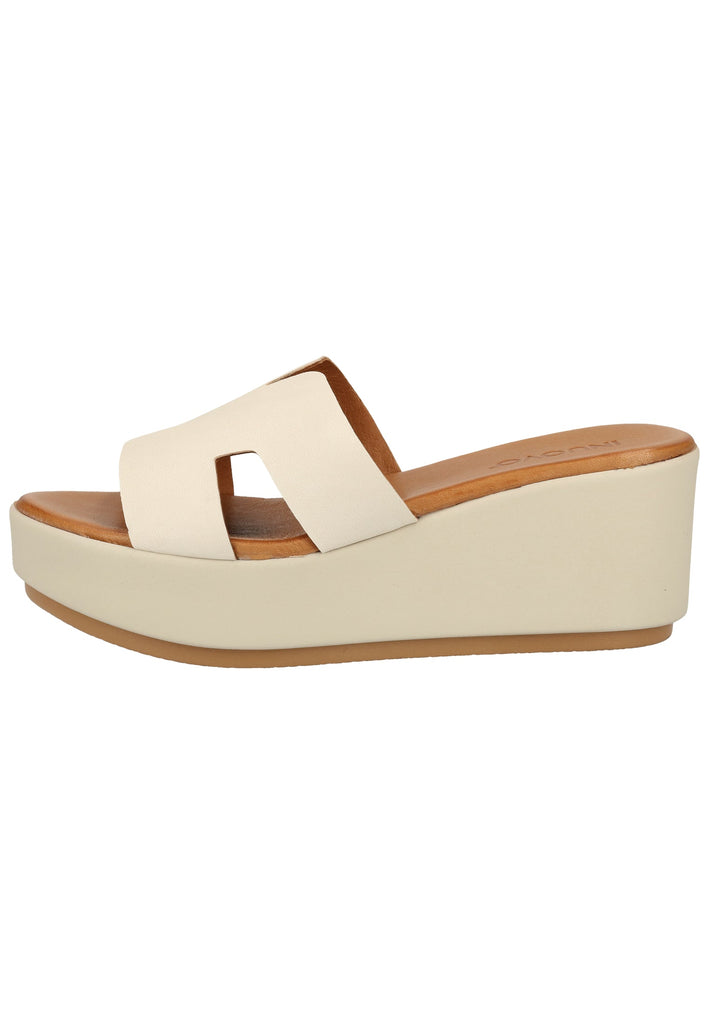 Inuovo Pantoletten Leder Beige - surf4shoes