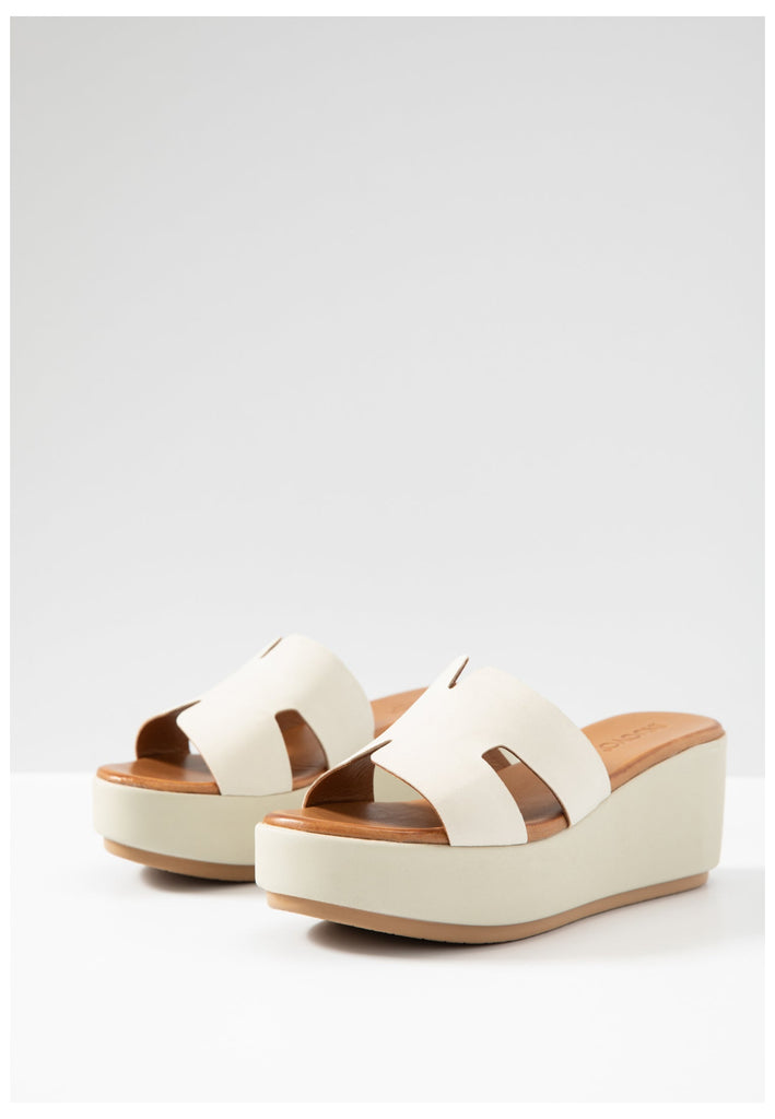 Inuovo Pantoletten Leder Beige - surf4shoes