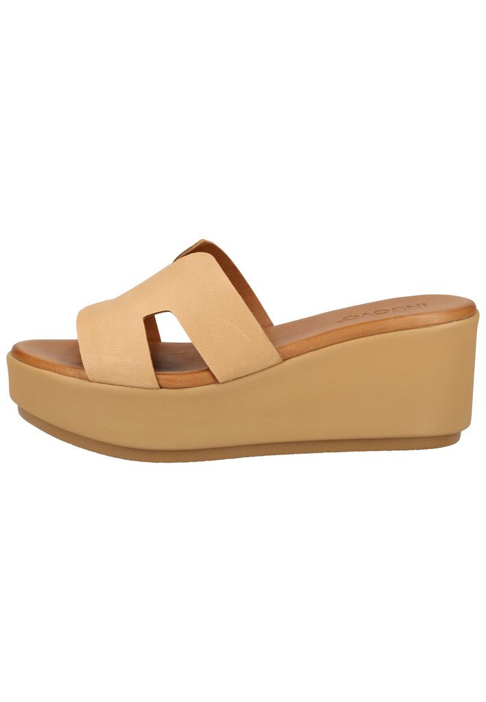 Inuovo Pantoletten Leder Hellbraun - surf4shoes