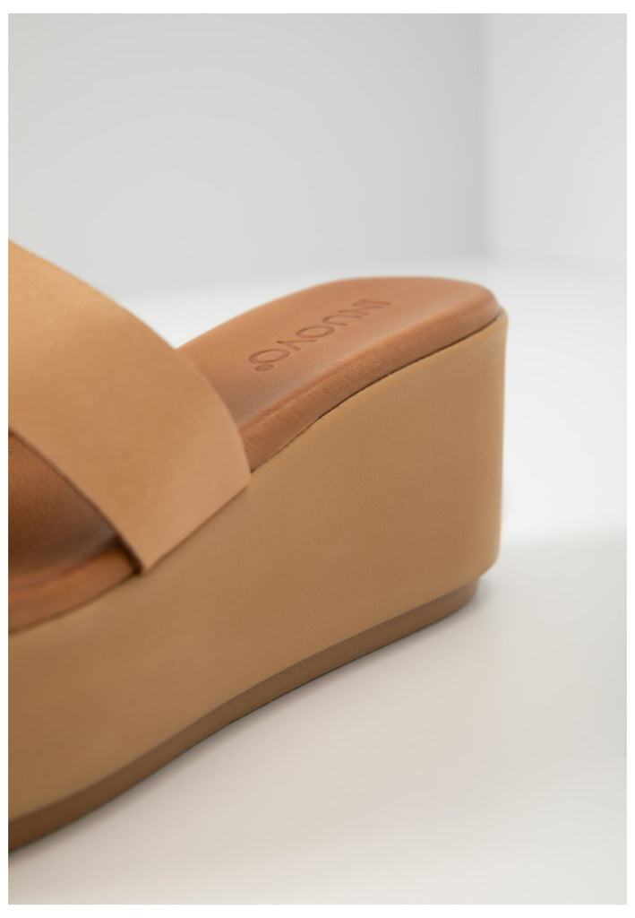 Inuovo Pantoletten Leder Hellbraun - surf4shoes