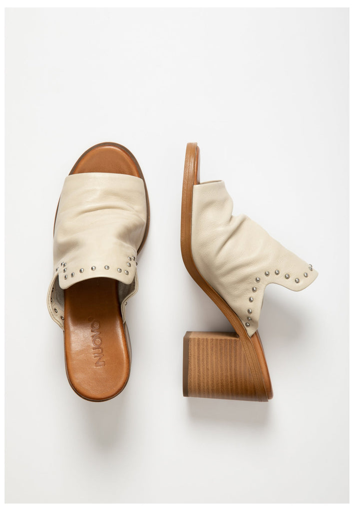 Inuovo Pantoletten Leder Beige - surf4shoes