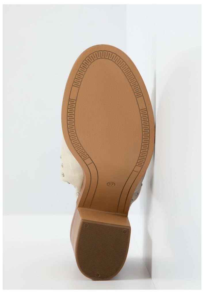 Inuovo Pantoletten Leder Beige - surf4shoes