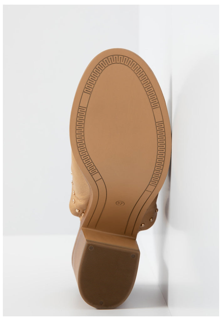 Inuovo Pantoletten Leder Hellbraun - surf4shoes