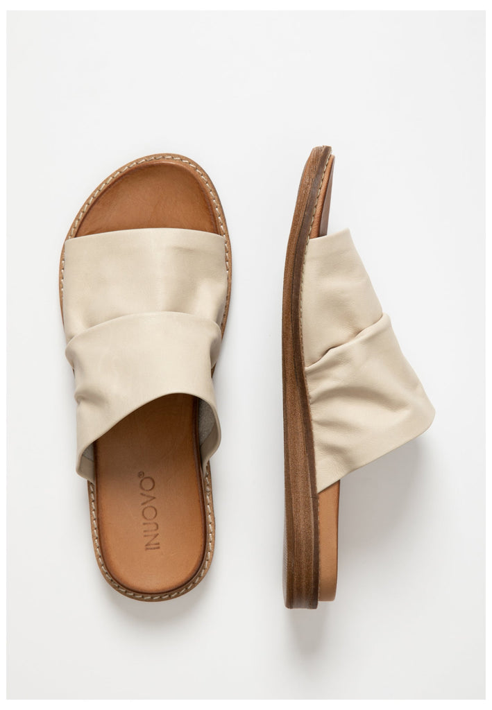 Inuovo Pantoletten Leder Beige - surf4shoes