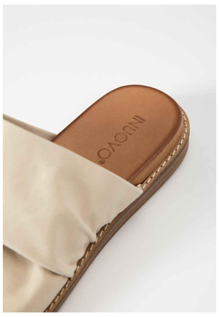 Inuovo Pantoletten Leder Beige - surf4shoes